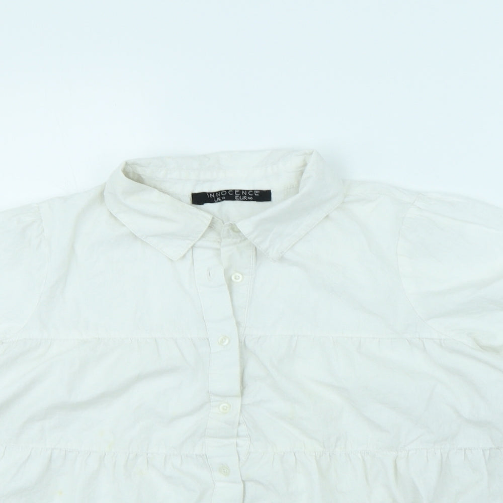 Womens UK Size 12 innocence White Basic Blouse