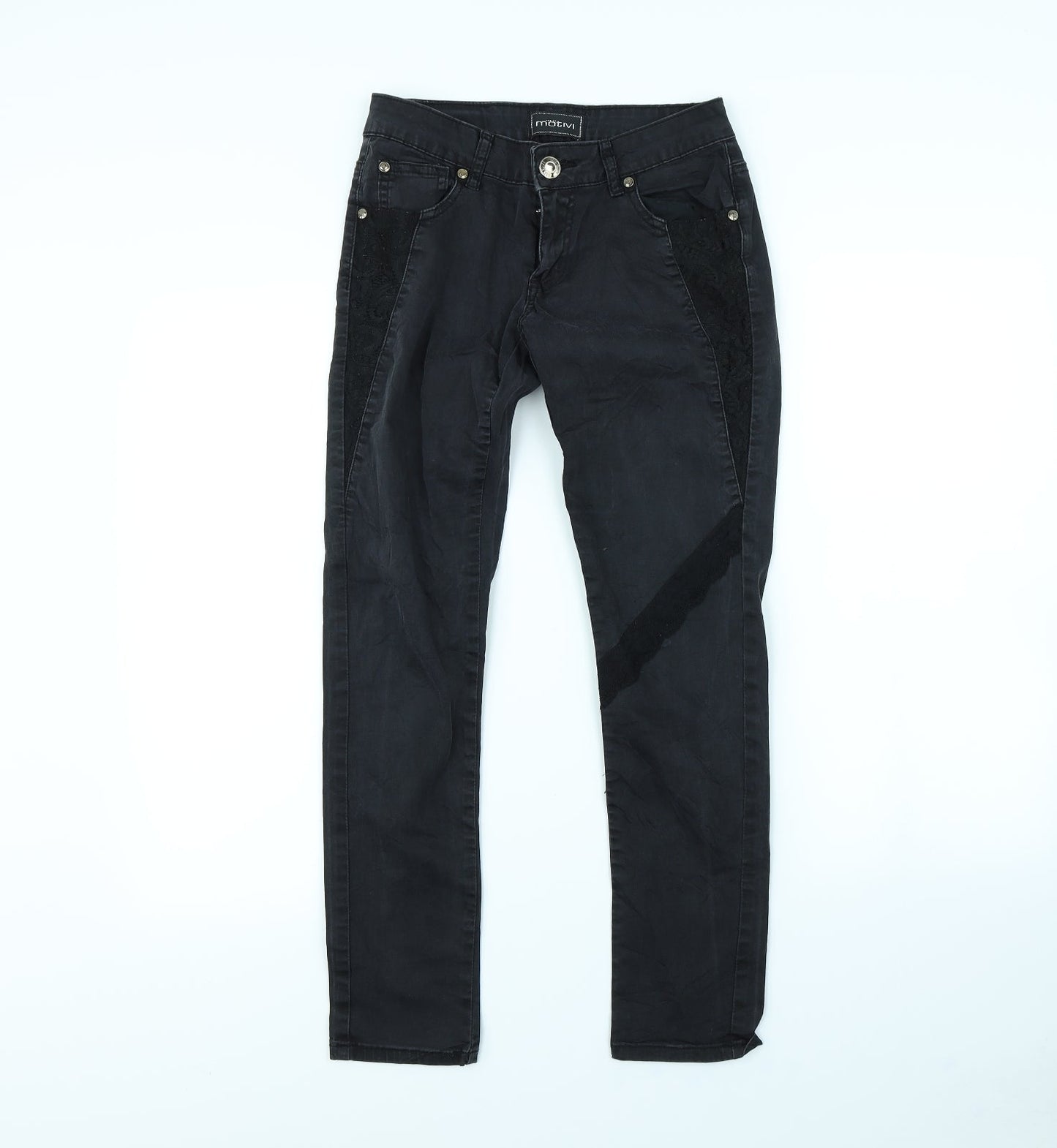 Womens UK Size 26 in MOTIVI Regular Fit Skinny Black Jeans