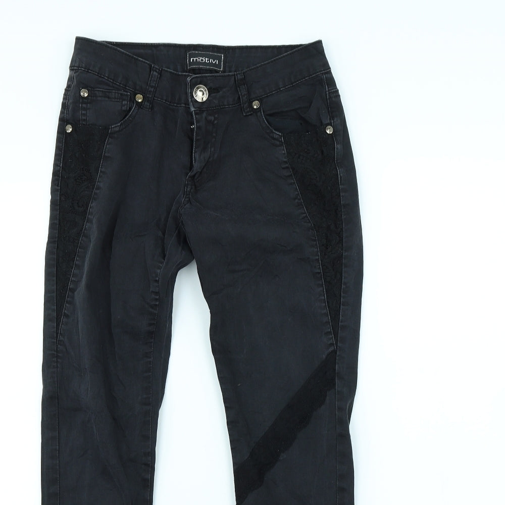 Womens UK Size 26 in MOTIVI Regular Fit Skinny Black Jeans