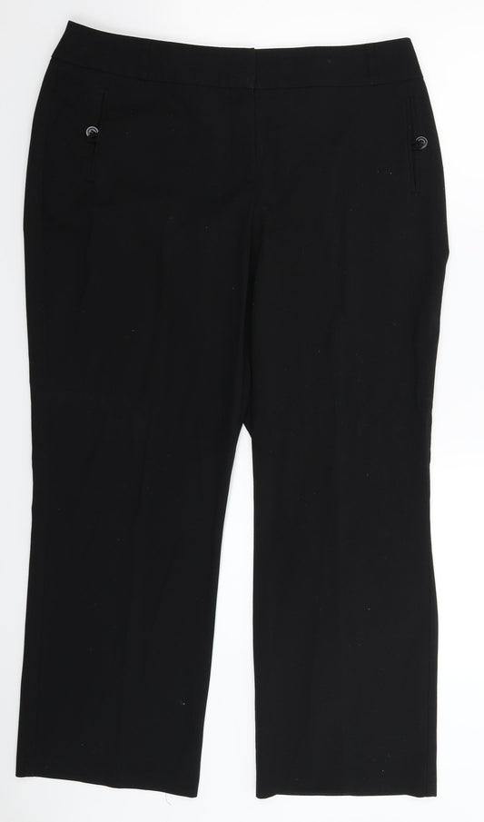 Womens UK Size 14 BHS Regular Fit  Black Trousers