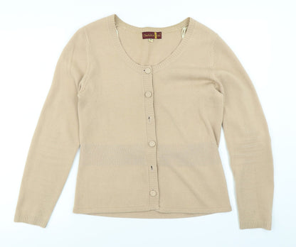 Charlotte Gold Womens Brown   Cardigan Jumper Size M
