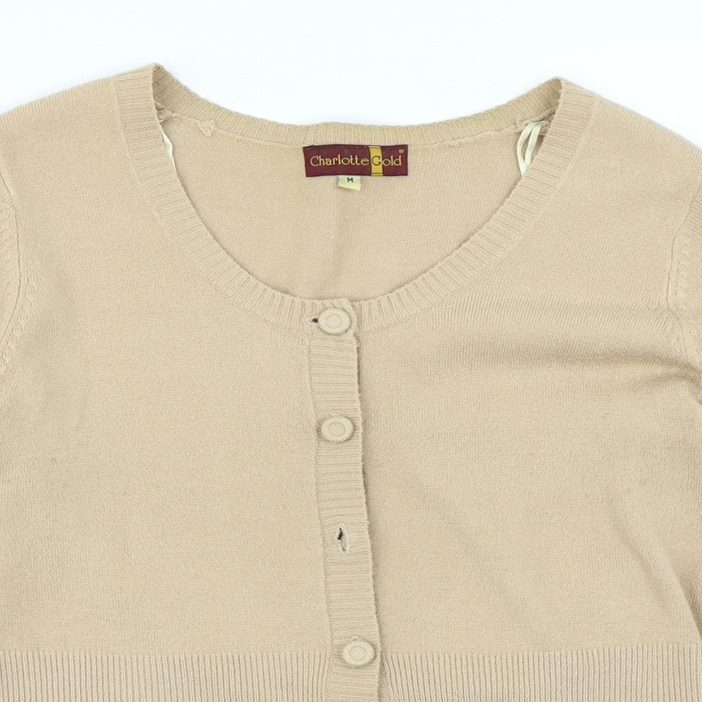 Charlotte Gold Womens Brown   Cardigan Jumper Size M