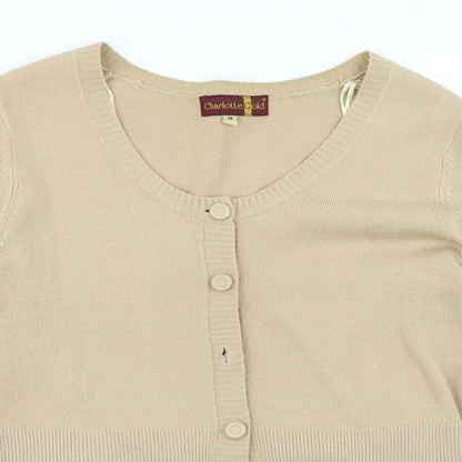 Charlotte Gold Womens Brown   Cardigan Jumper Size M