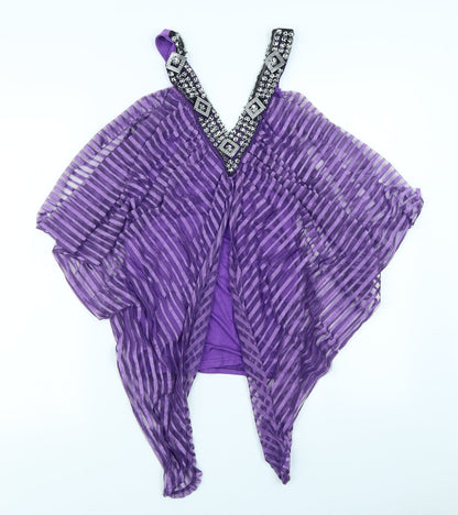 Womens UK Size M Club L Purple Basic Blouse