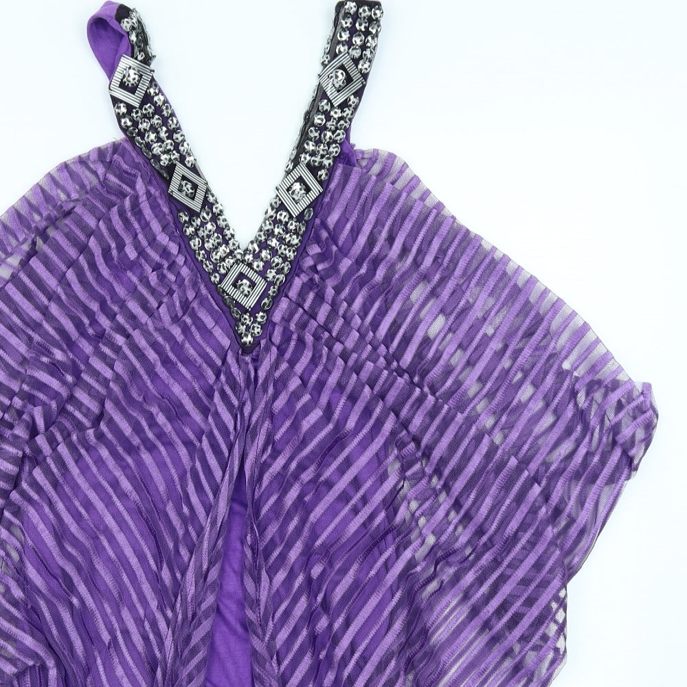 Womens UK Size M Club L Purple Basic Blouse