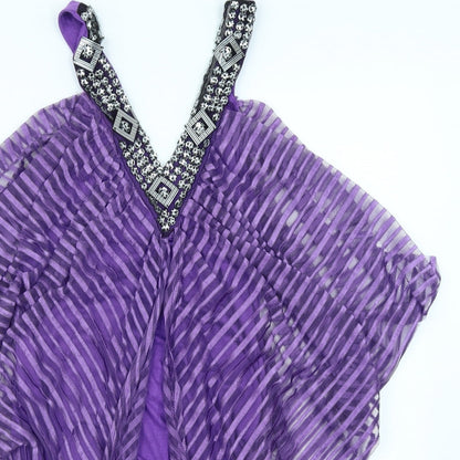 Womens UK Size M Club L Purple Basic Blouse