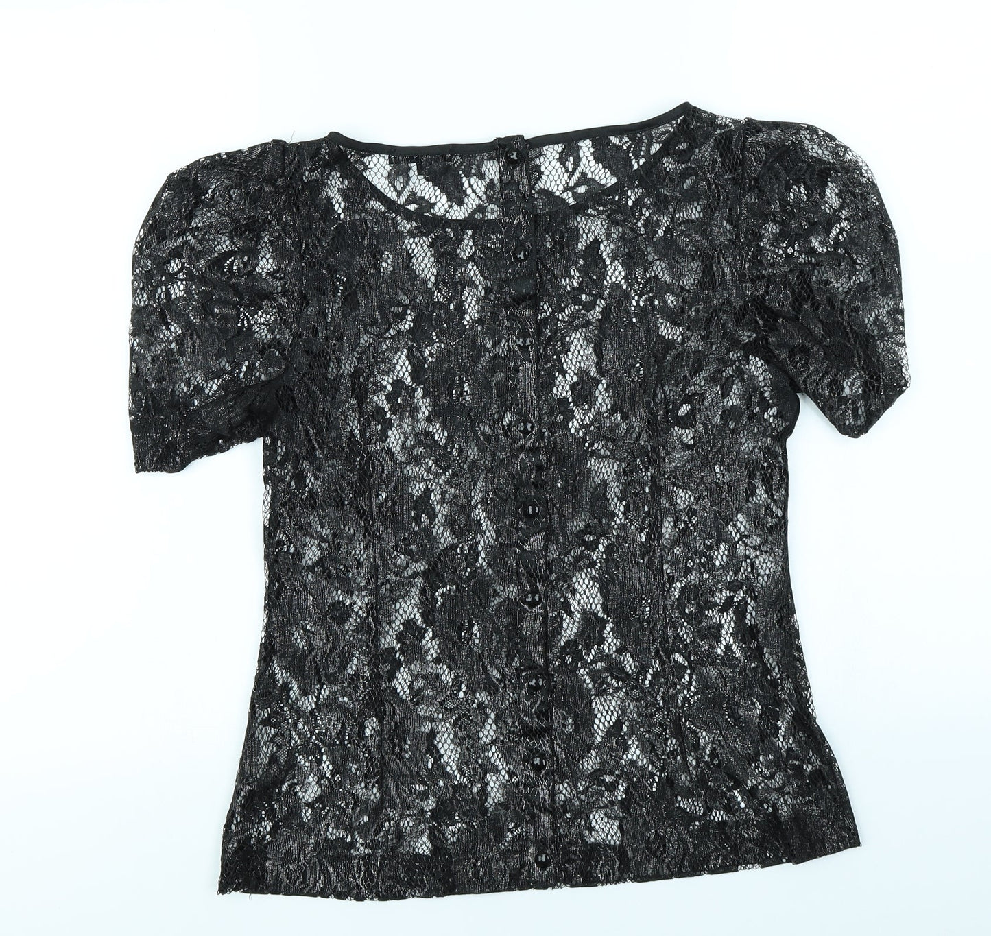 Womens UK Size 8 Linea Black Basic T-Shirt