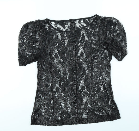 Womens UK Size 8 Linea Black Basic T-Shirt