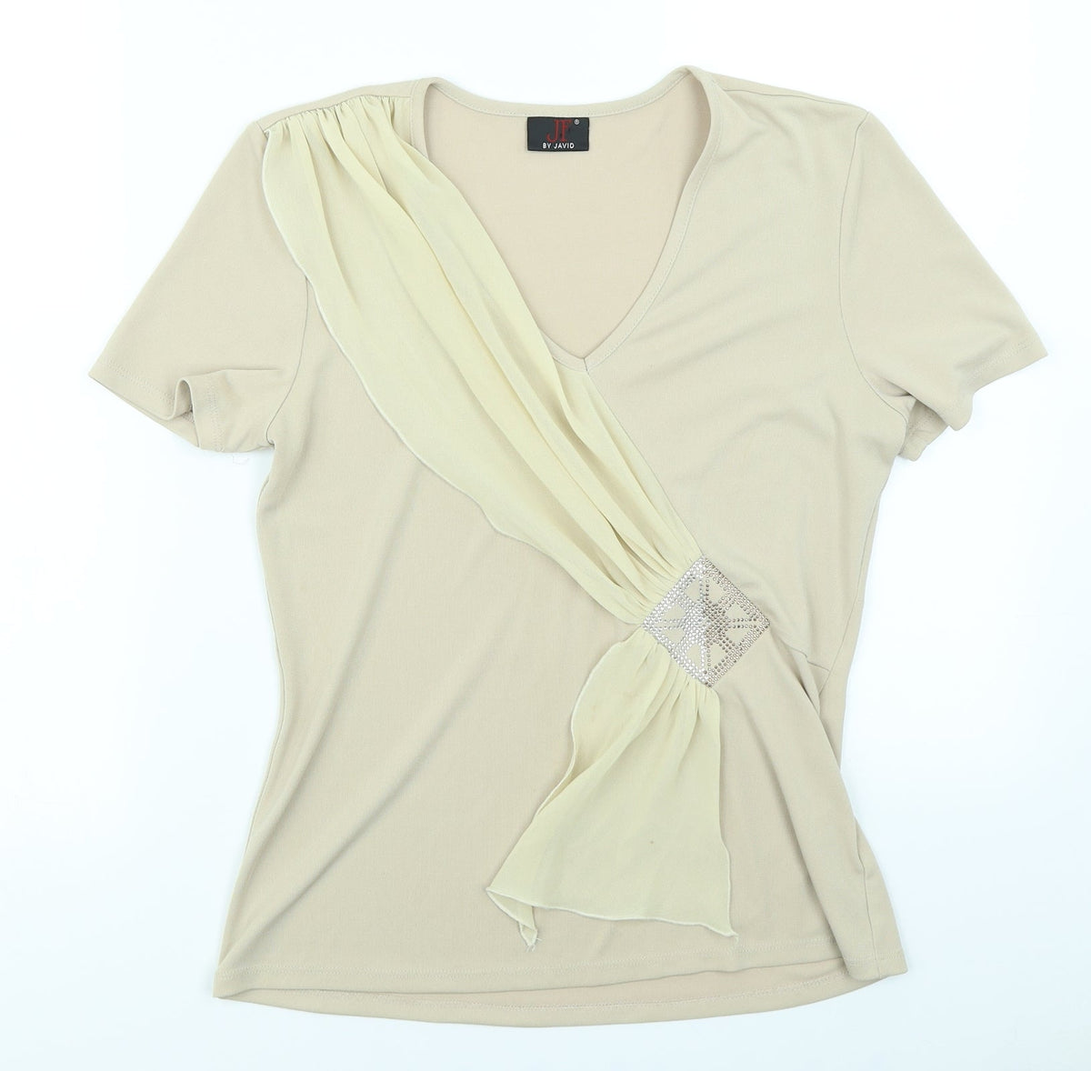 JF Womens Beige   Basic T-Shirt Size 10