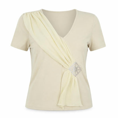 JF Womens Beige   Basic T-Shirt Size 10