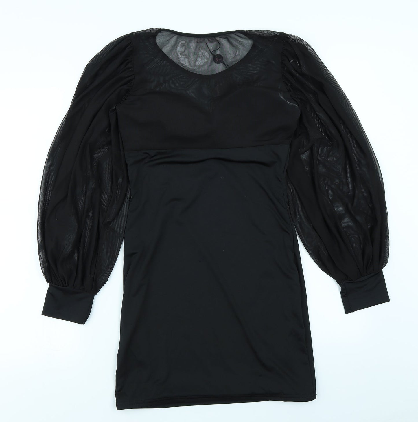 Koucla Womens Black  Mesh Bodycon  Size S  - Balloon Sleeve