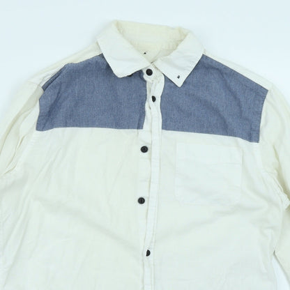 River Island Mens White Colourblock   Button-Up Size S