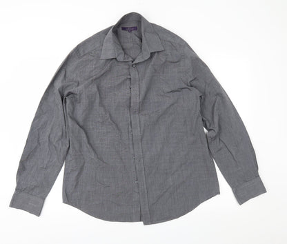 George Mens Grey    Button-Up Size 16