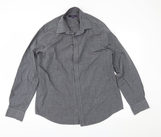 George Mens Grey    Button-Up Size 16