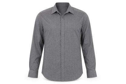 Mens UK Size 16 George Grey  Button-Up Long Sleeve Casual Shirt
