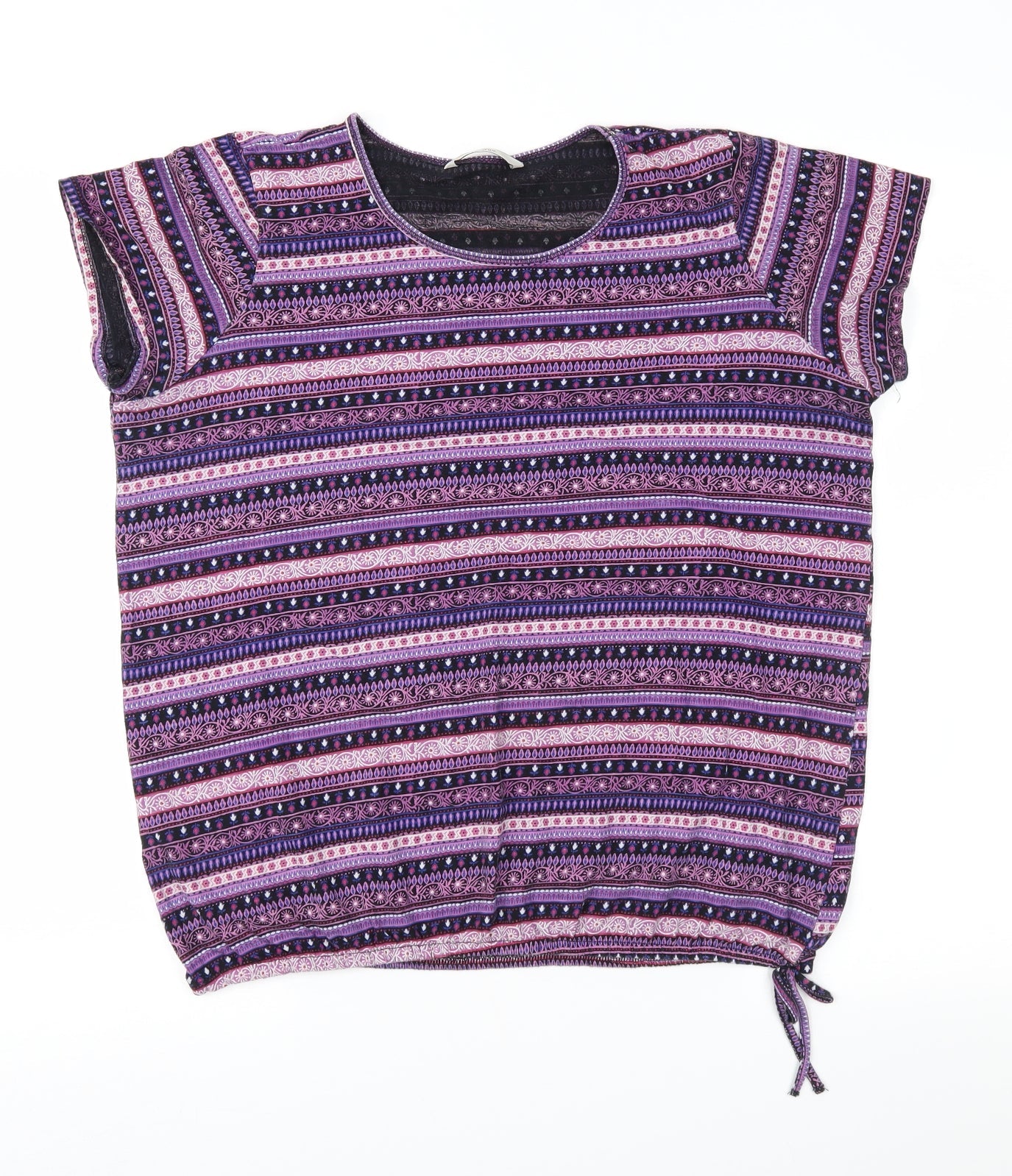 George Womens Pink Geometric Jersey Basic Blouse Size 16