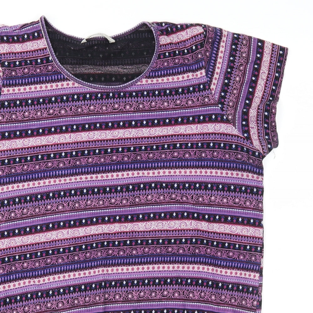 George Womens Pink Geometric Jersey Basic Blouse Size 16