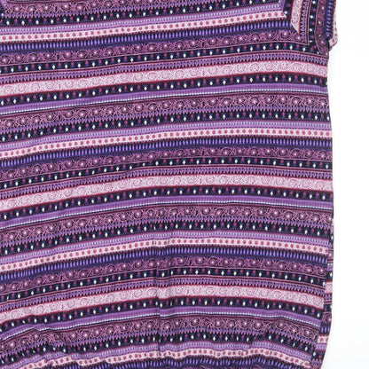 George Womens Pink Geometric Jersey Basic Blouse Size 16