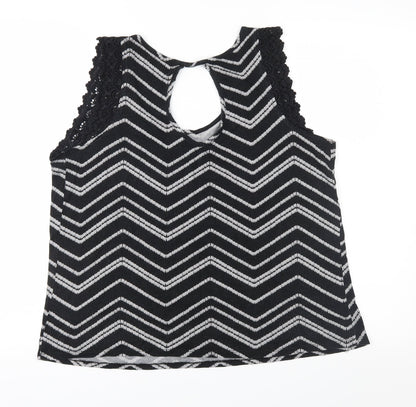 Papaya Womens Grey Geometric Jersey Basic Blouse Size 16