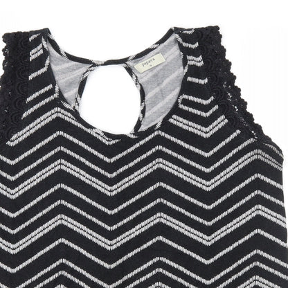 Papaya Womens Grey Geometric Jersey Basic Blouse Size 16