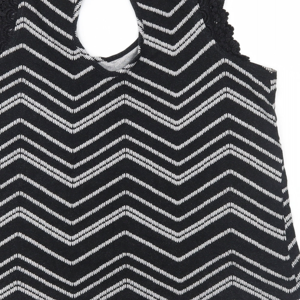 Papaya Womens Grey Geometric Jersey Basic Blouse Size 16