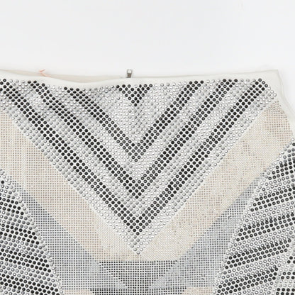 Eva & Lola Womens White Geometric  Mini Skirt Size S