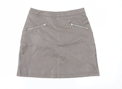 Primark Womens Brown   A-Line Skirt Size 8