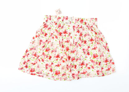 The Style Womens Pink Floral  Flare Skirt Size S