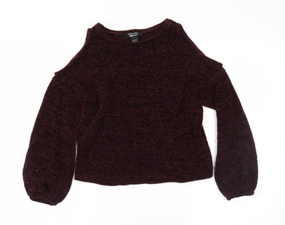 New Look Girls Purple  Knit Pullover Jumper Size 10-11 Years