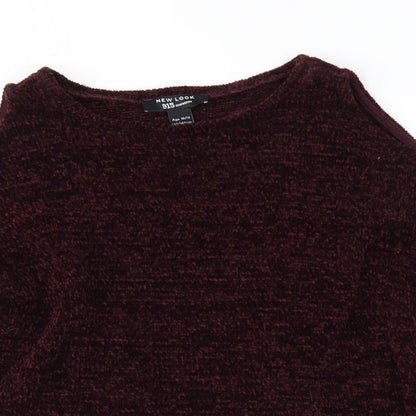 New Look Girls Purple  Knit Pullover Jumper Size 10-11 Years