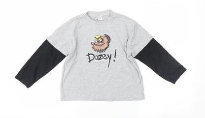 Debenhams Boys Grey  Jersey Basic T-Shirt Size 5-6 Years