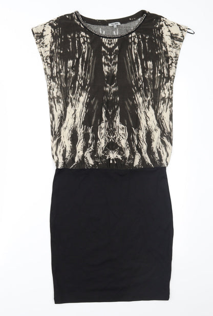 Truly Mine Womens Black Geometric  Shift  Size 8