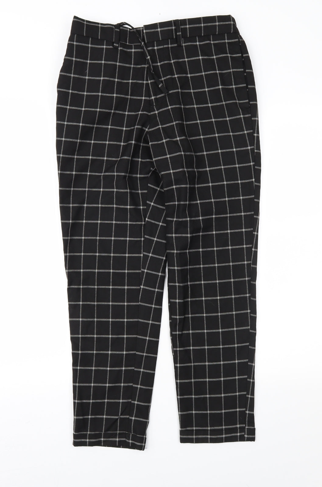 New Loon Mens Black Check  Trousers  Size 30 in L26 in