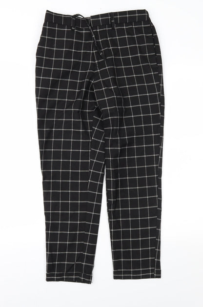New Loon Mens Black Check  Trousers  Size 30 in L26 in