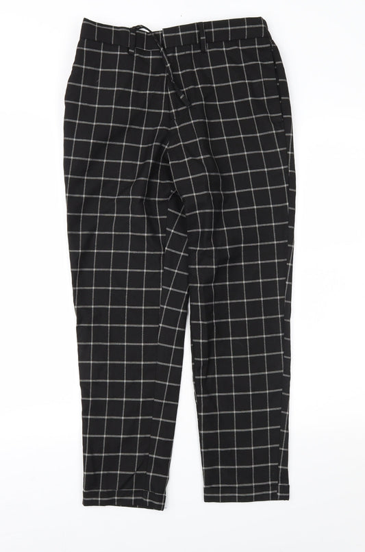 New Loon Mens Black Check  Trousers  Size 30 in L26 in