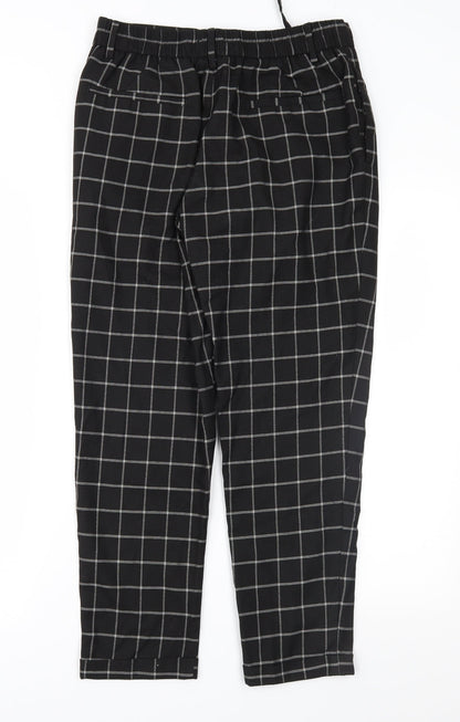 New Loon Mens Black Check  Trousers  Size 30 in L26 in