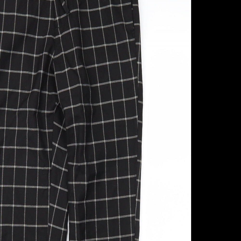 New Loon Mens Black Check  Trousers  Size 30 in L26 in