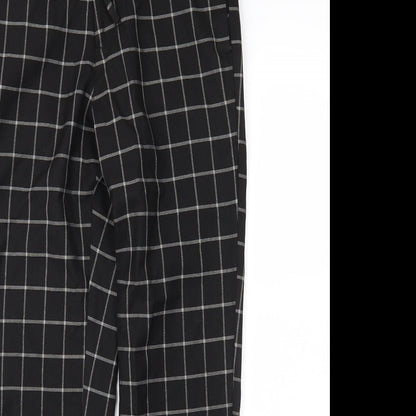 New Loon Mens Black Check  Trousers  Size 30 in L26 in