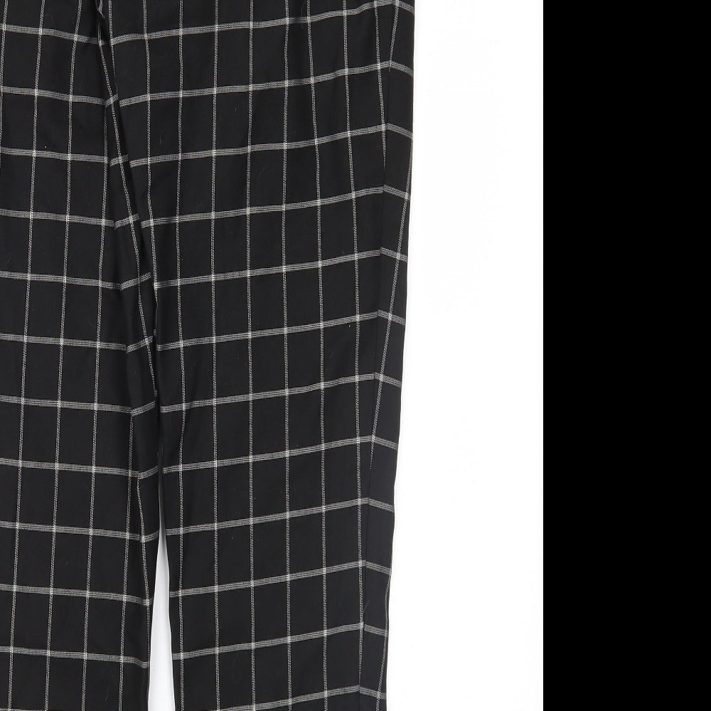 New Loon Mens Black Check  Trousers  Size 30 in L26 in