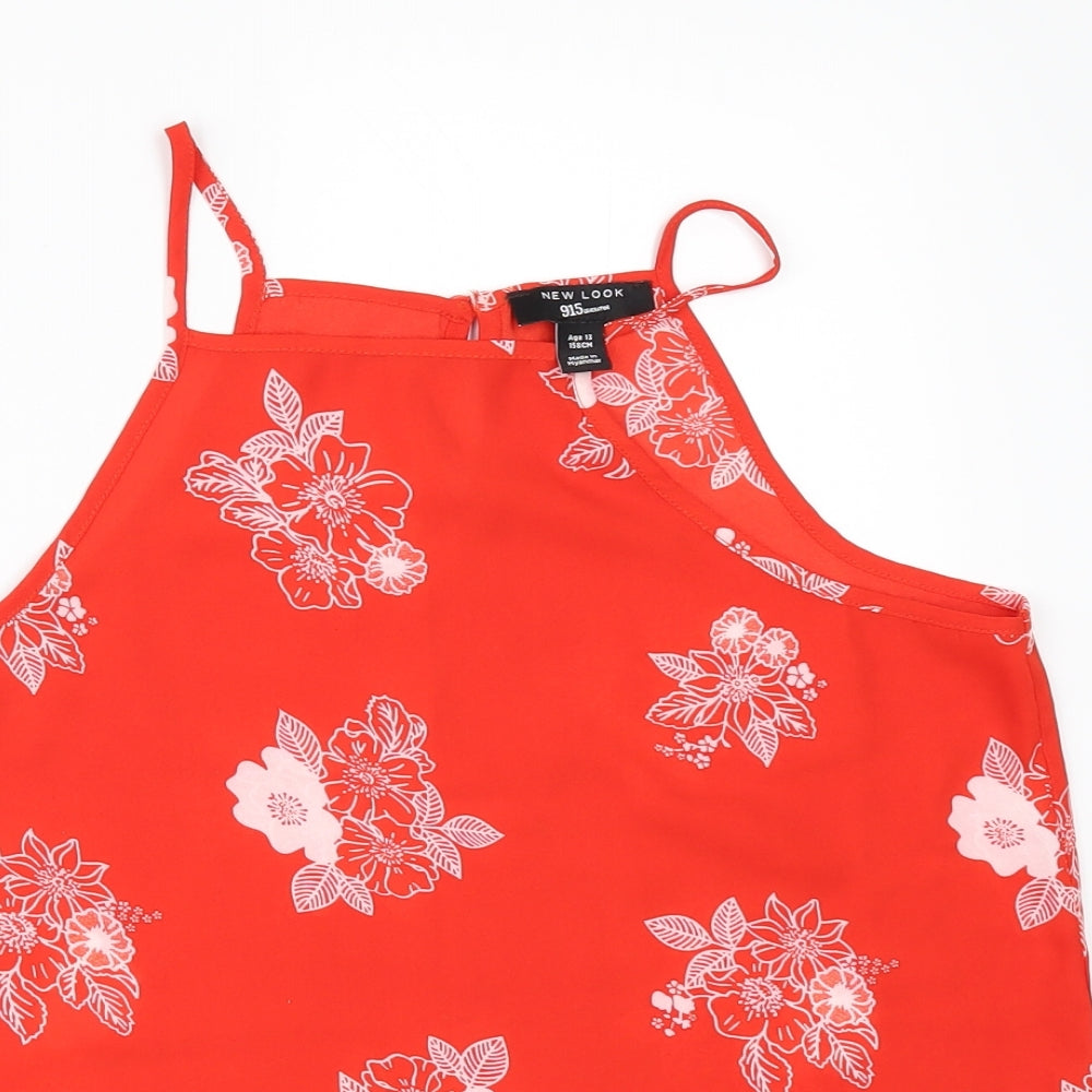 New Look Girls Orange Floral  Camisole Blouse Size 13 Years