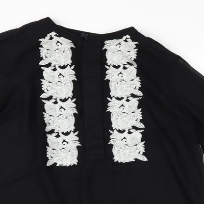 Womens UK Size 6 NEXT Black Tunic Blouse