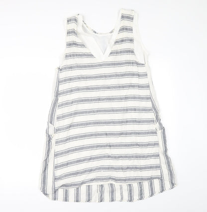 Zara Womens White Striped  A-Line  Size S