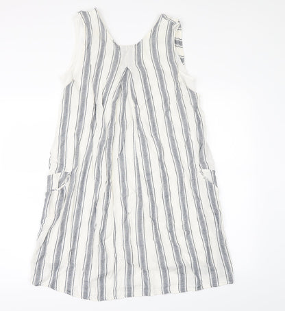 Zara Womens White Striped  A-Line  Size S