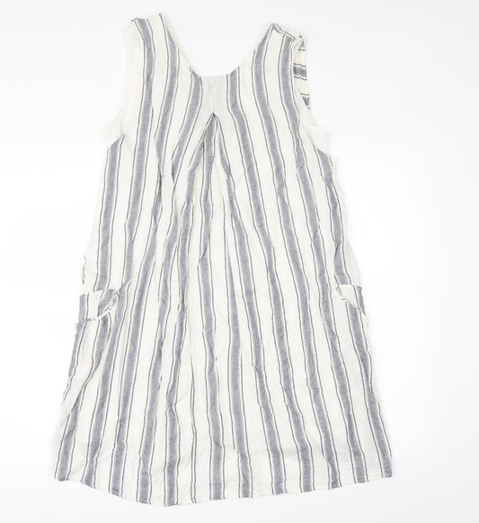 Zara Womens White Striped  A-Line  Size S