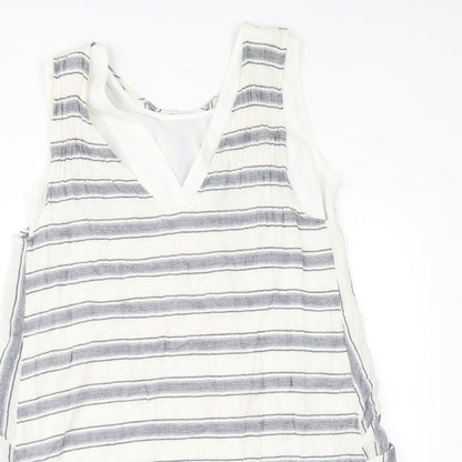 Zara Womens White Striped  A-Line  Size S