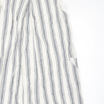 Zara Womens White Striped  A-Line  Size S