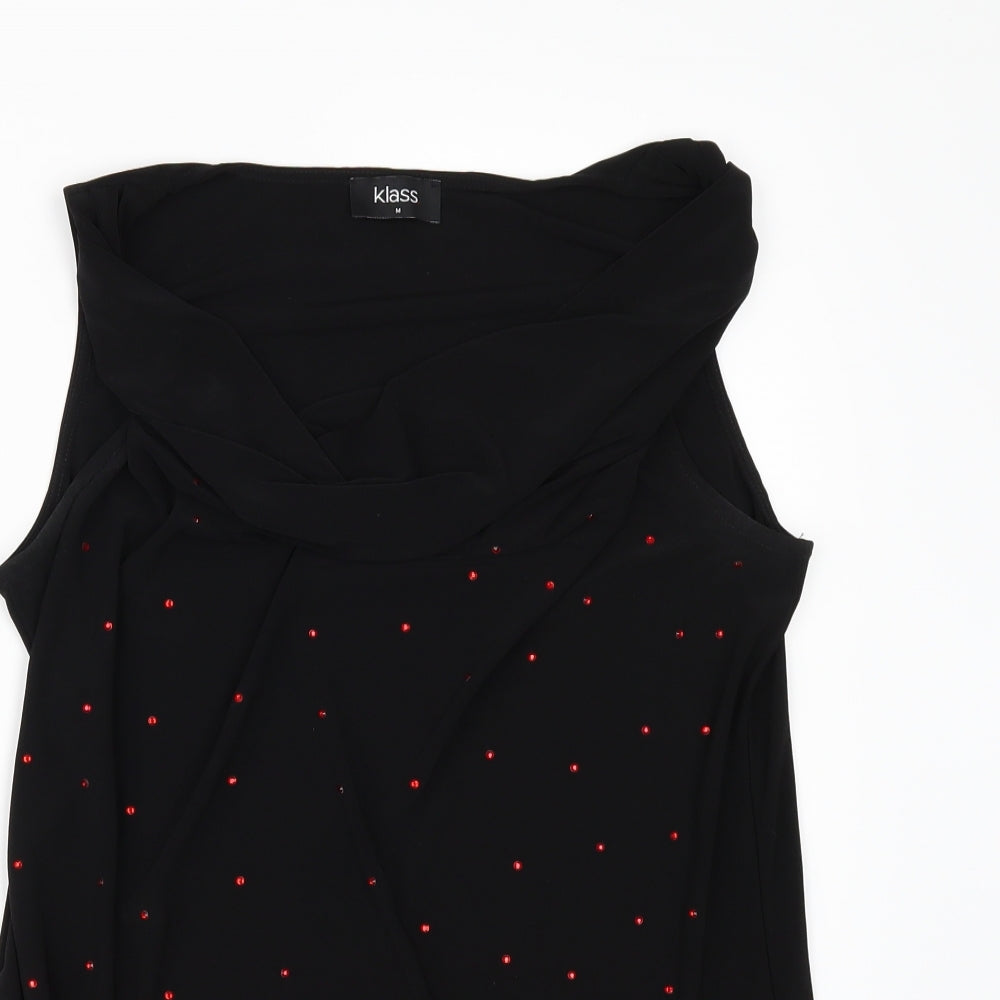 Womens UK Size M Klass Black Tunic Blouse