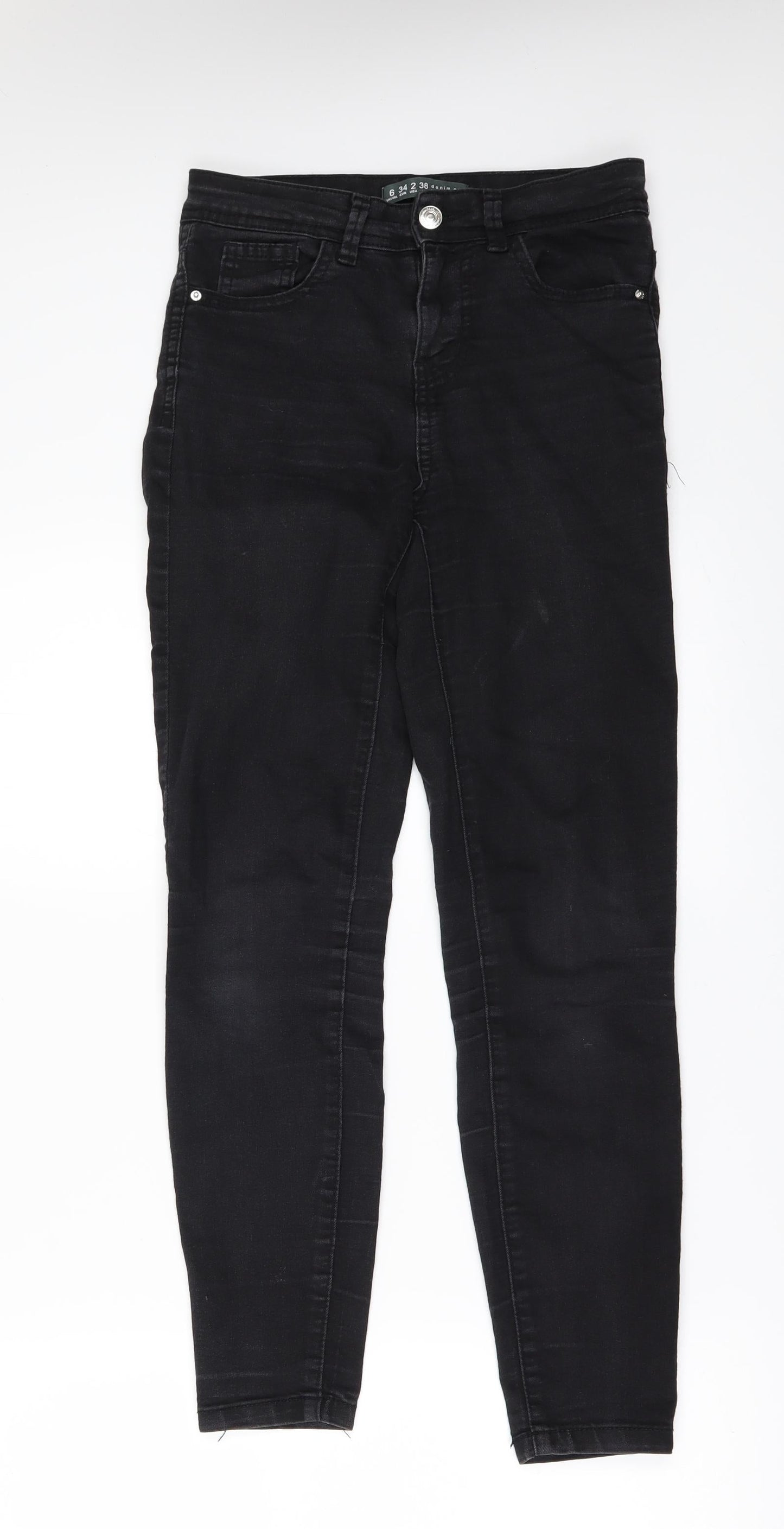 Denim & Co. Womens Black  Denim Skinny Jeans Size 6 L26 in