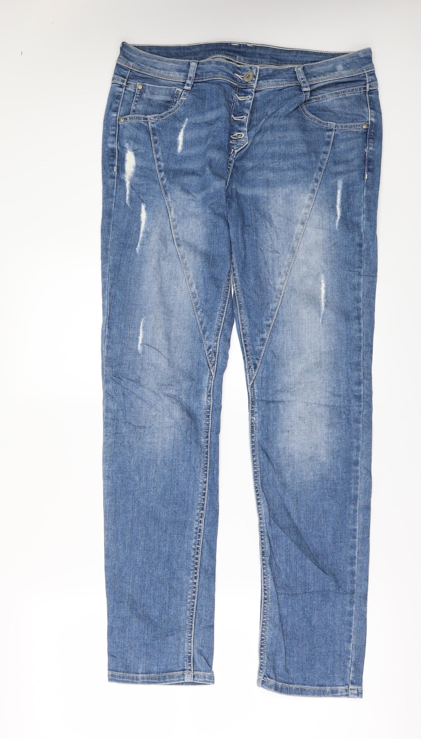 Womens UK Size 12 Gina Regular Fit Straight Blue Jeans