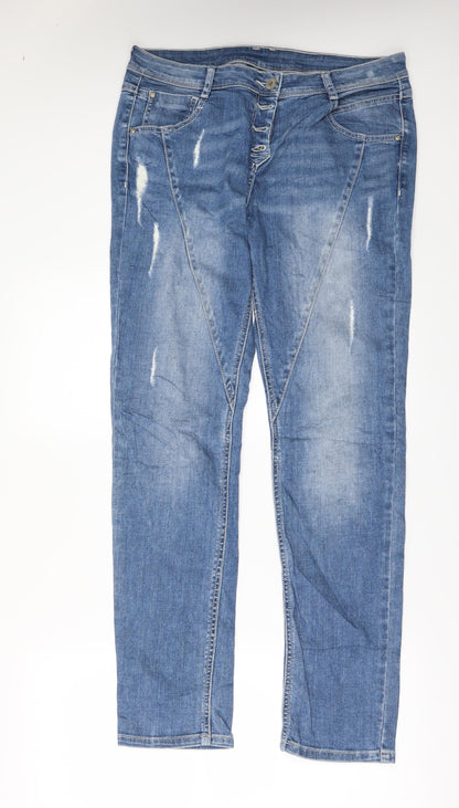 Womens UK Size 12 Gina Regular Fit Straight Blue Jeans